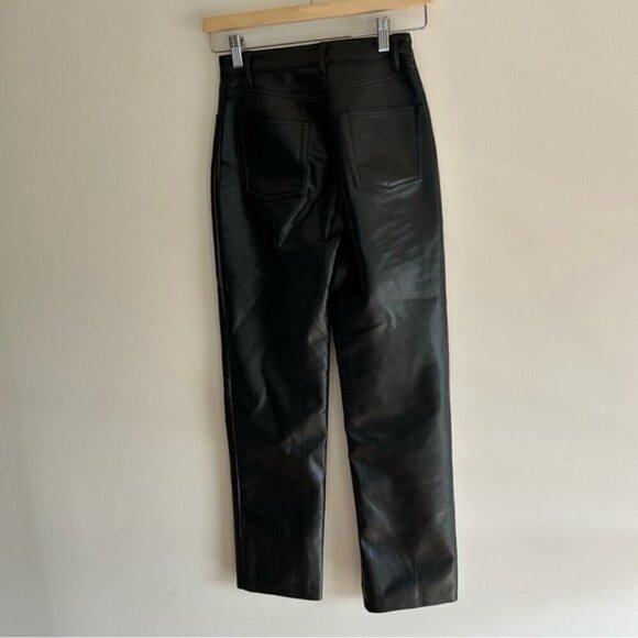Aritzia Wilfred The Melina™ Pant High-waisted Vegan Leather pants Black Size 00 - Picture 4 of 9
